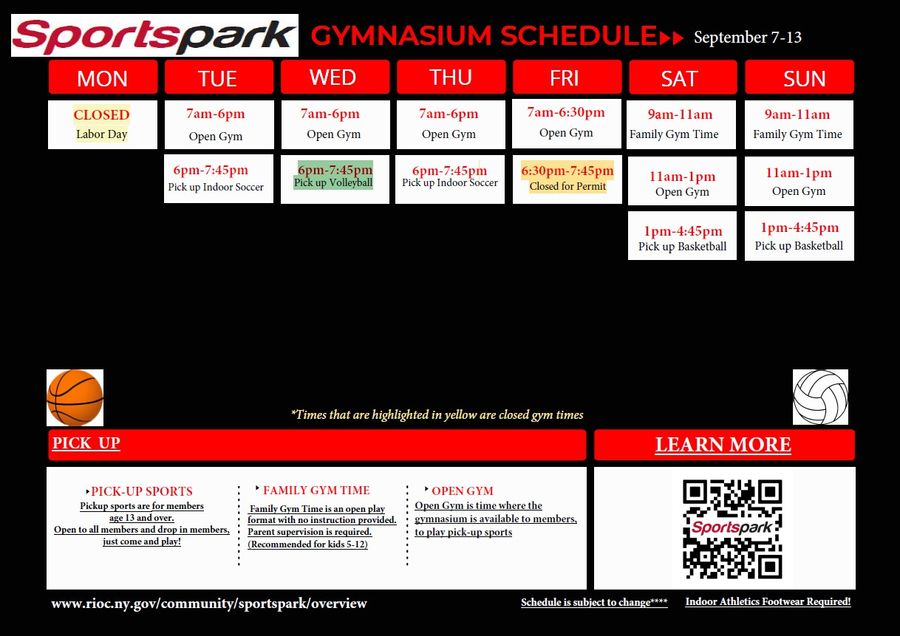 Gymnasium Schedule